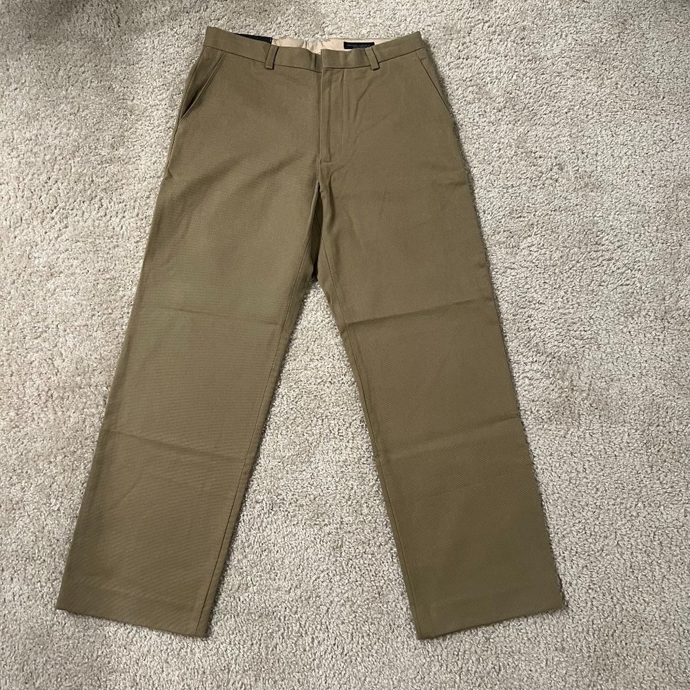 Banana Republic Dress Chino Size 32x34 Straight Fit Classic Pants Brown Cotton